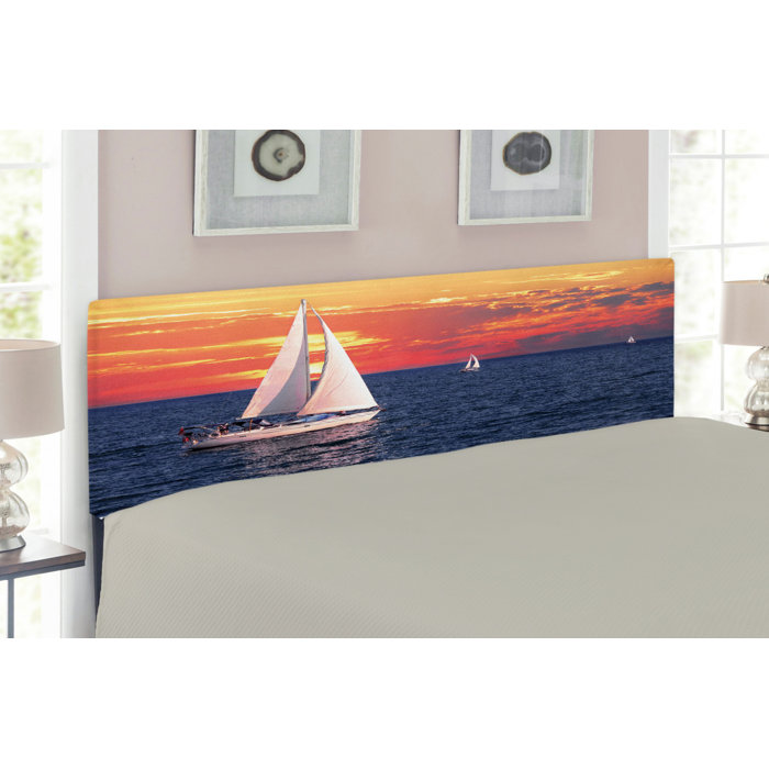 East Urban Home Ambesonne Sailboat Headboard for Queen Size Bed